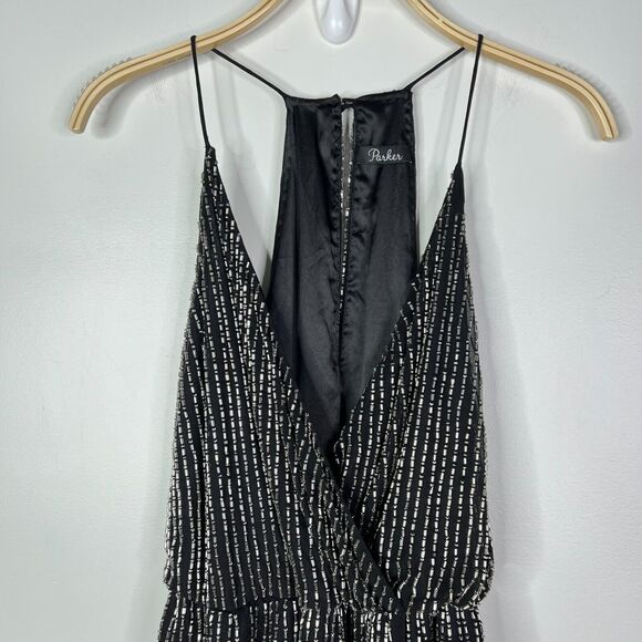 Parker NWD Beaded Black Mini Dress‎ Size S* - Picture 4 of 8